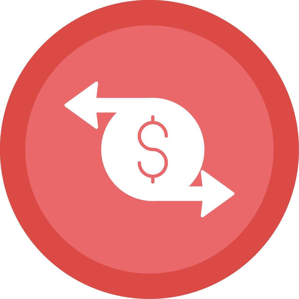 Money Transfer Glyph Multi Circle Icon vector