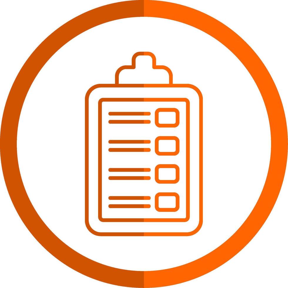 Task Line Orange Circle Icon vector