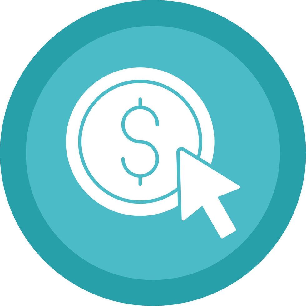 Pay Per Click Glyph Multi Circle Icon vector