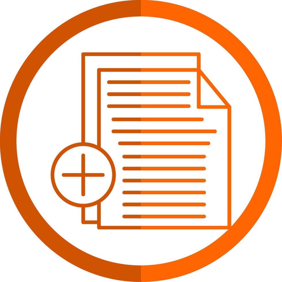 Add File Line Orange Circle Icon vector