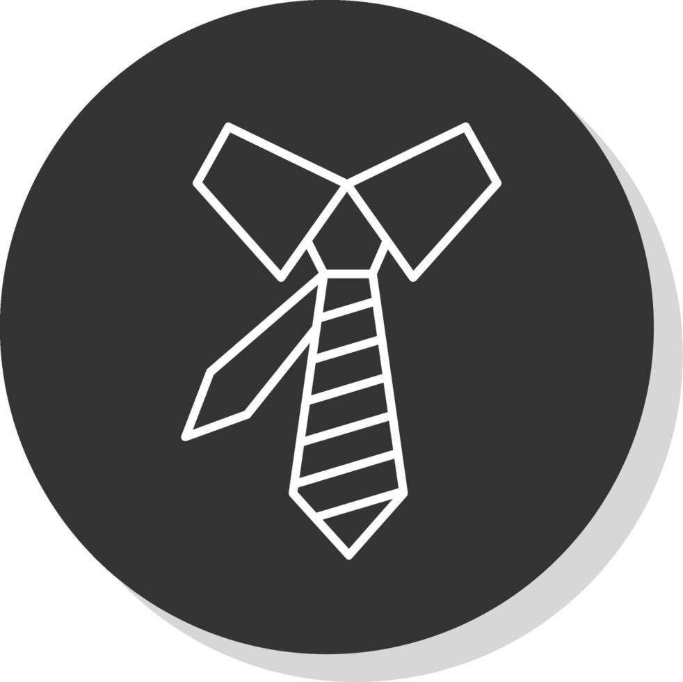 Tie Line Grey Circle Icon vector