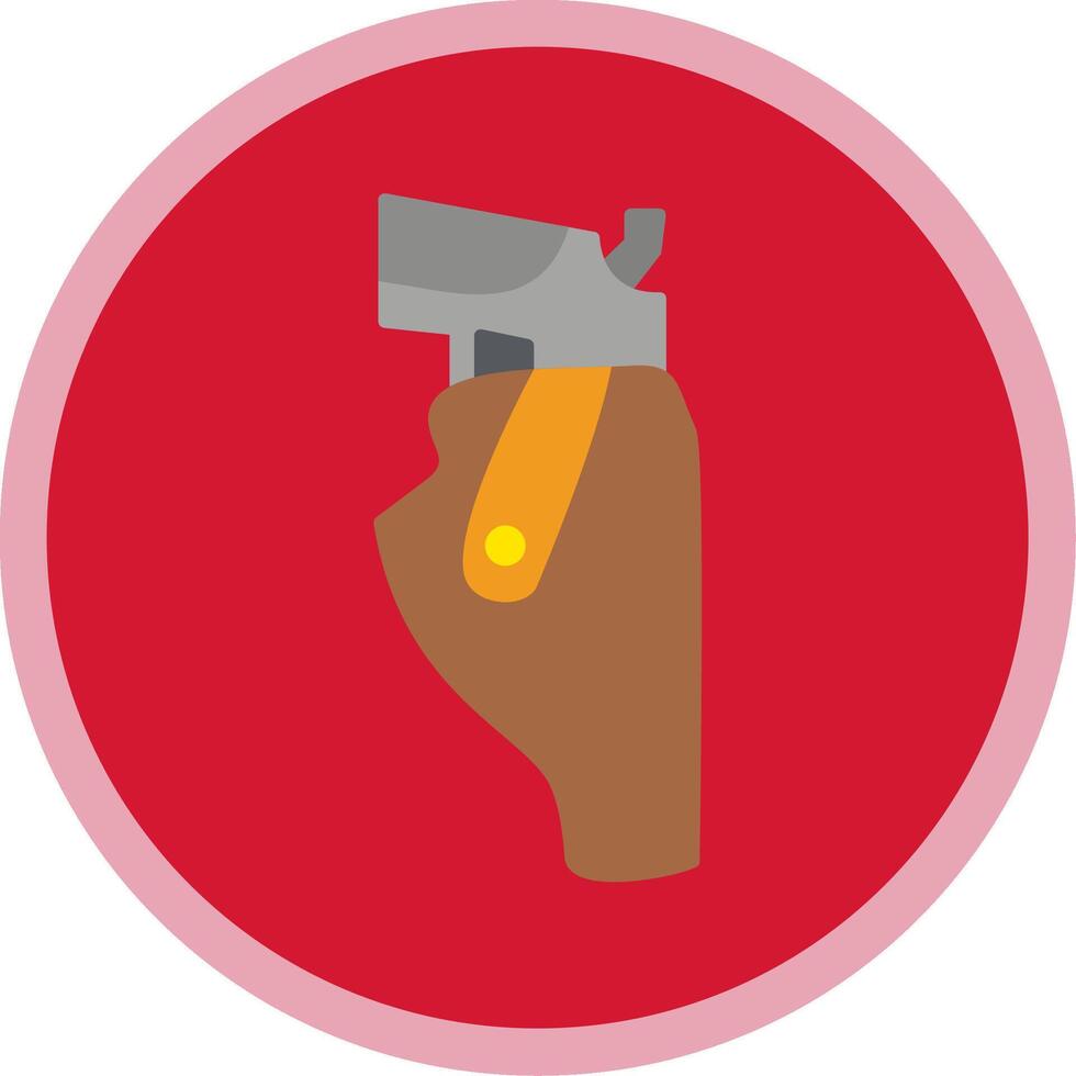 Pistol Holster Flat Multi Circle Icon vector