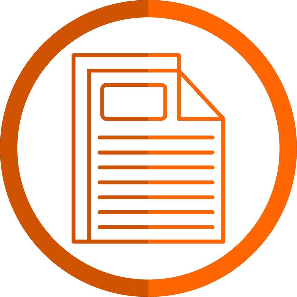 File Line Orange Circle Icon vector