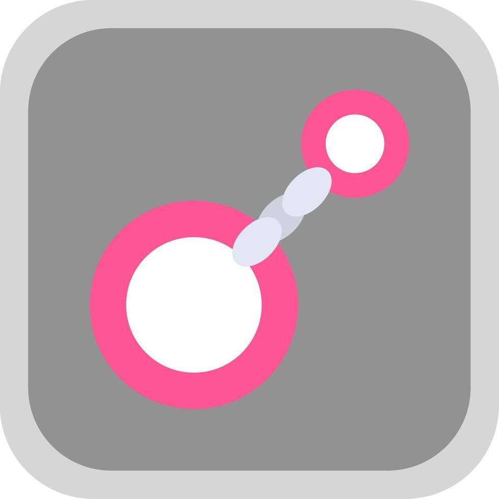 Key Chain Flat Round Corner Icon vector