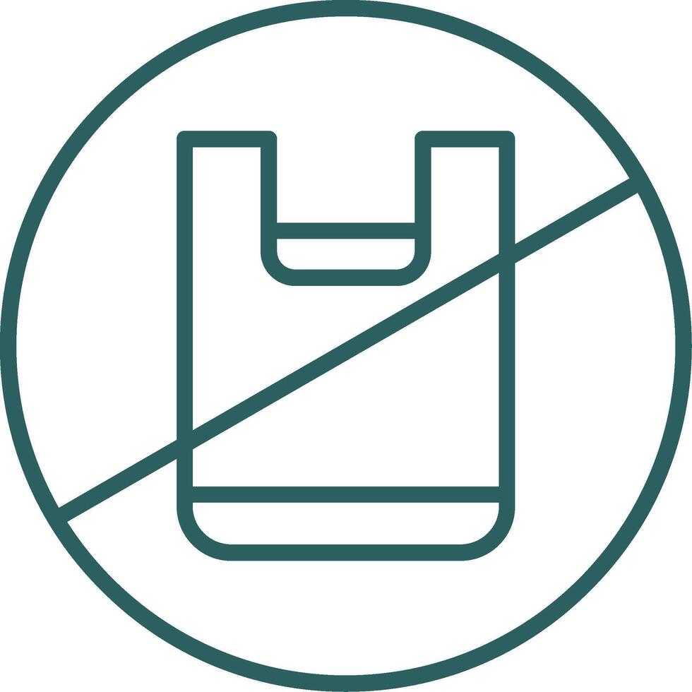 No Plastic Bag Line Gradient Round Corner Icon vector