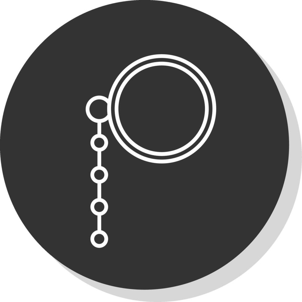 Monocle Line Grey Circle Icon vector