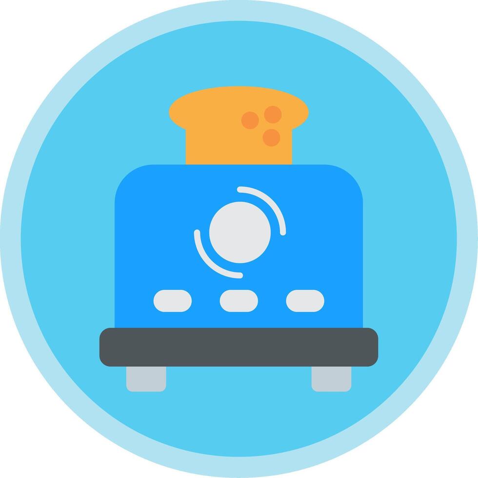 Toaster Flat Multi Circle Icon vector