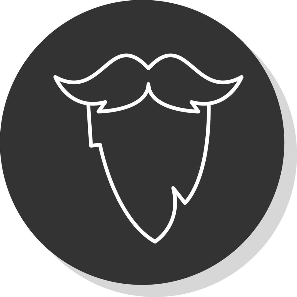 Moustache Line Grey Circle Icon vector
