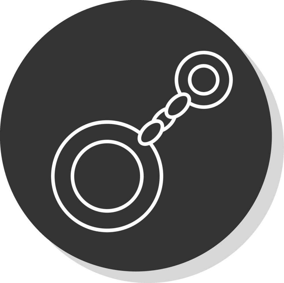 Key Chain Line Grey Circle Icon vector