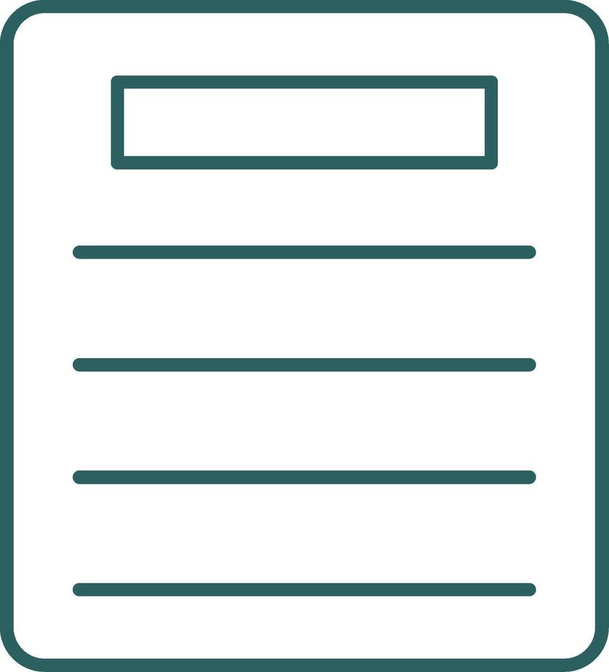 Document Line Gradient Round Corner Icon vector