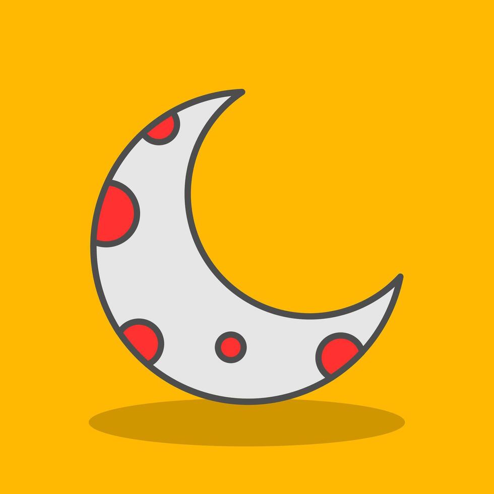 Half Moon Filled Shadow Icon vector