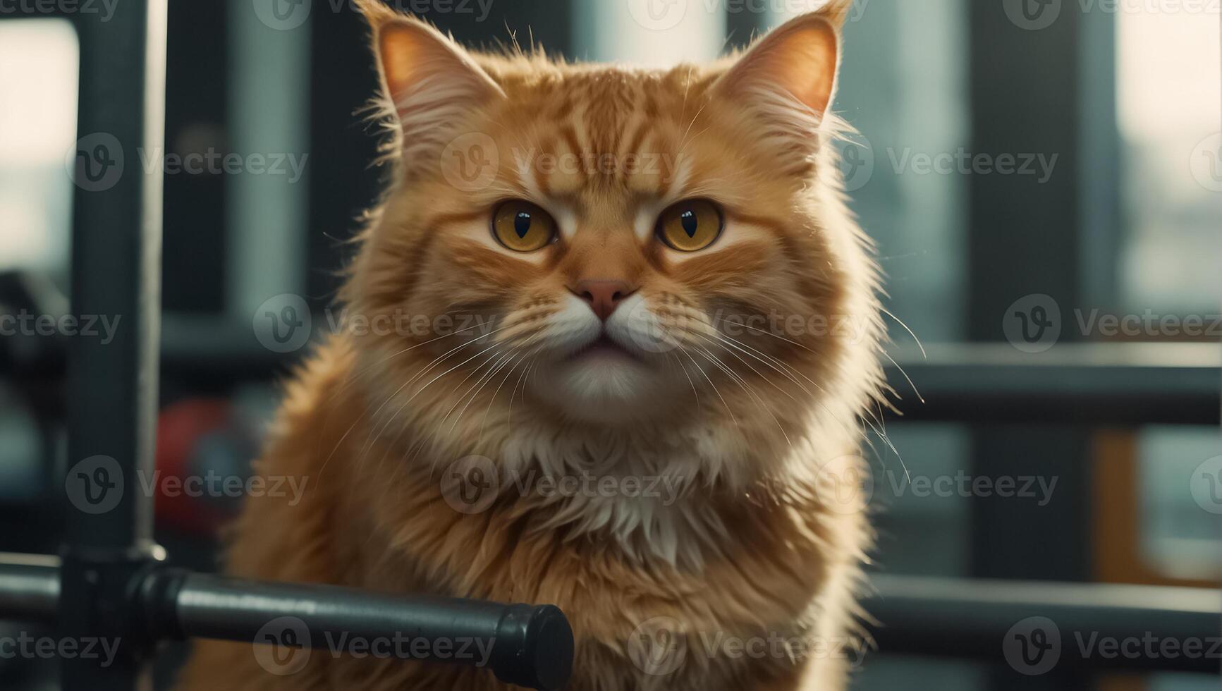 cute cat in the gym photo
