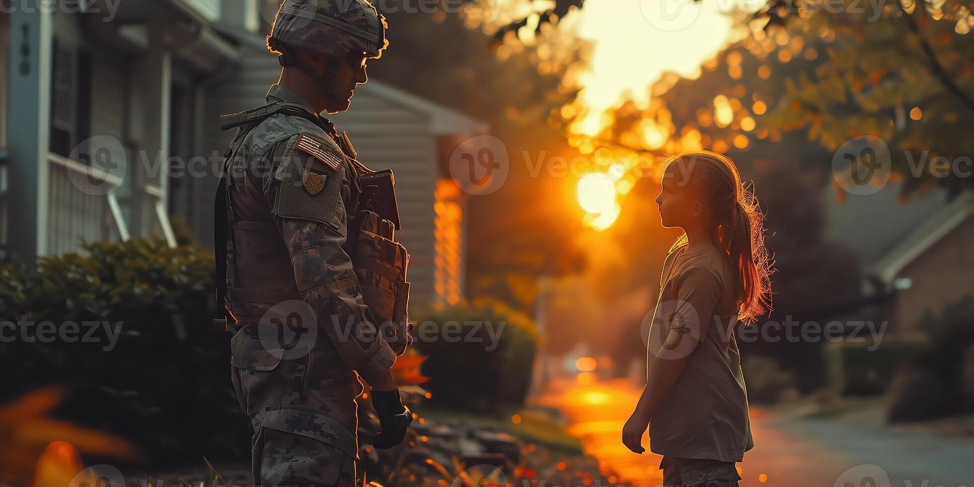 ai generado soldado y niños en campo de batalla antecedentes. militar y rescate operación concepto. foto