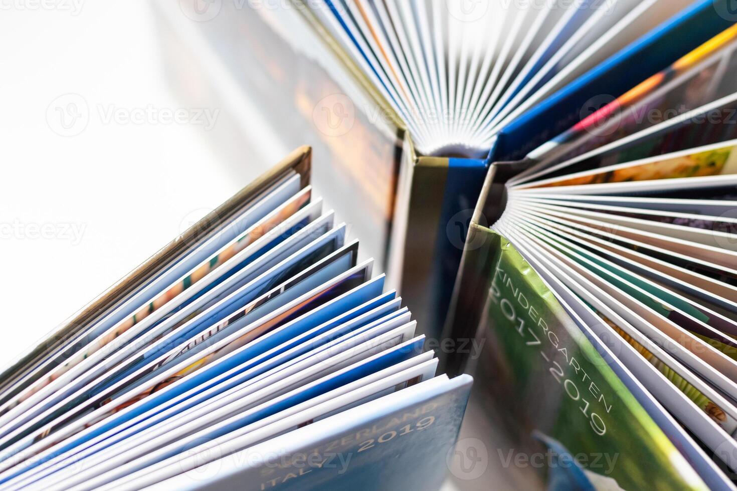 Stack of notebooks with color leather cover photo