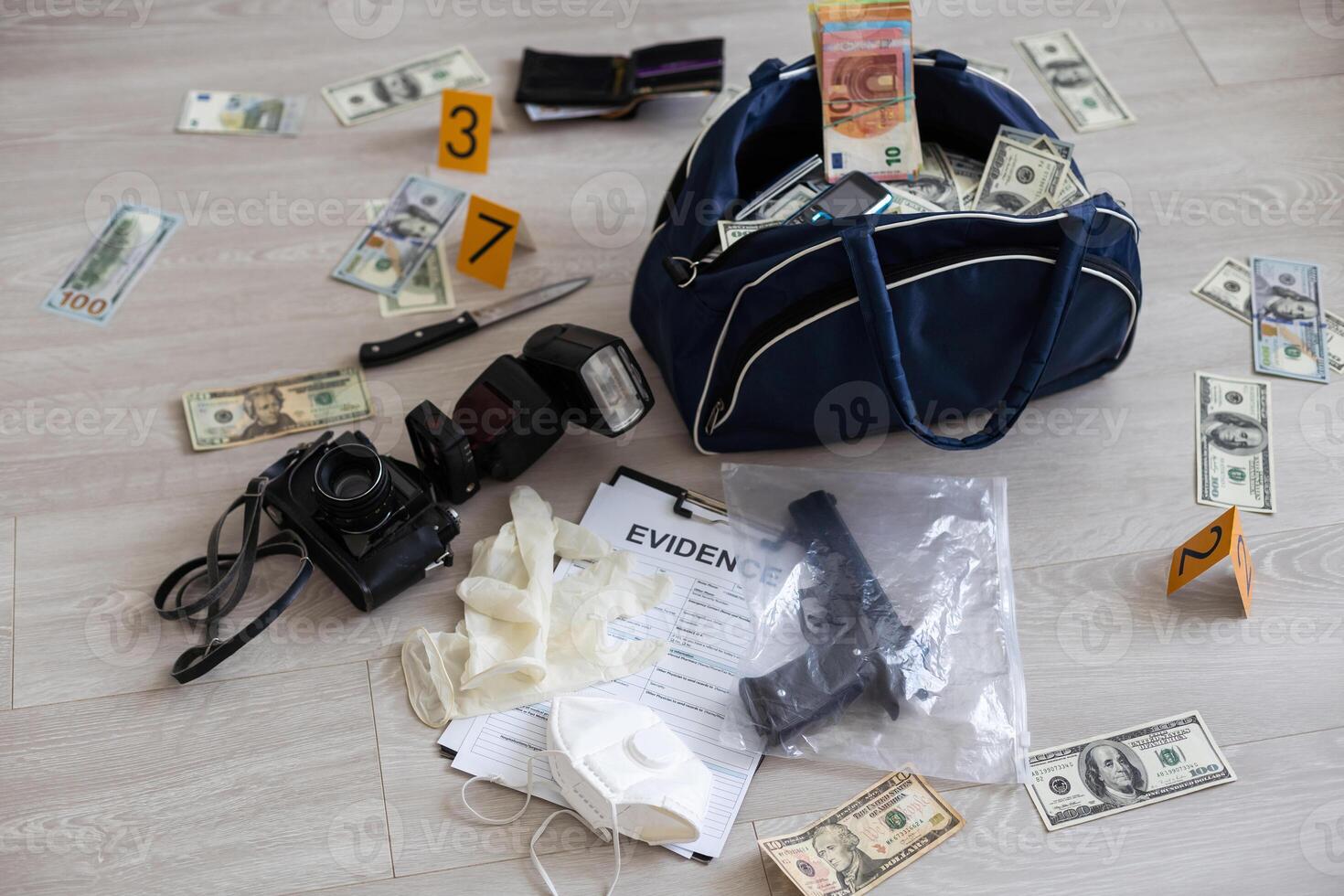 Full Black Duffel Bag of Hundred Dollar Bills photo