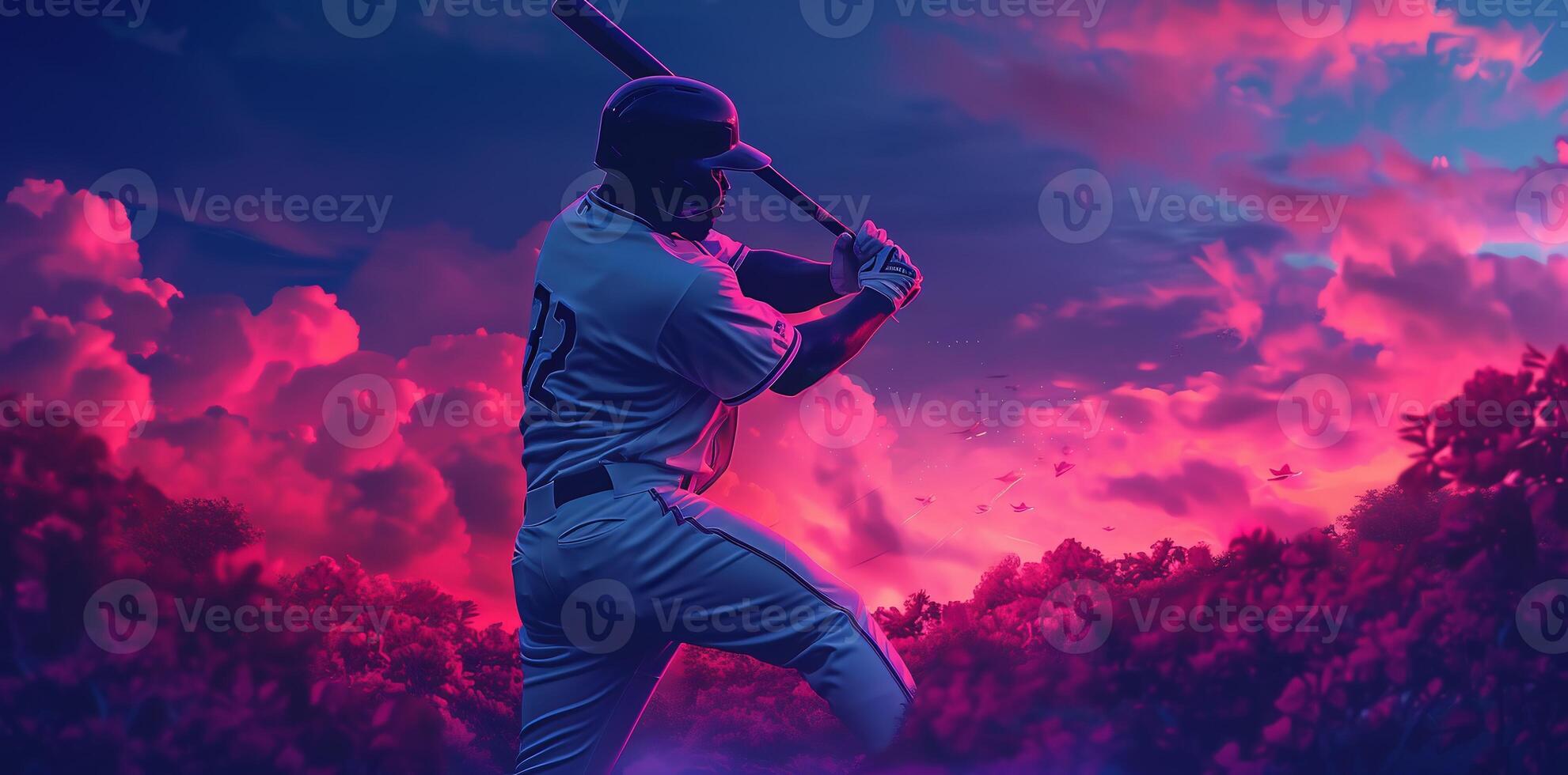 AI Generated illustration of batsman playing cricket championship sports photo