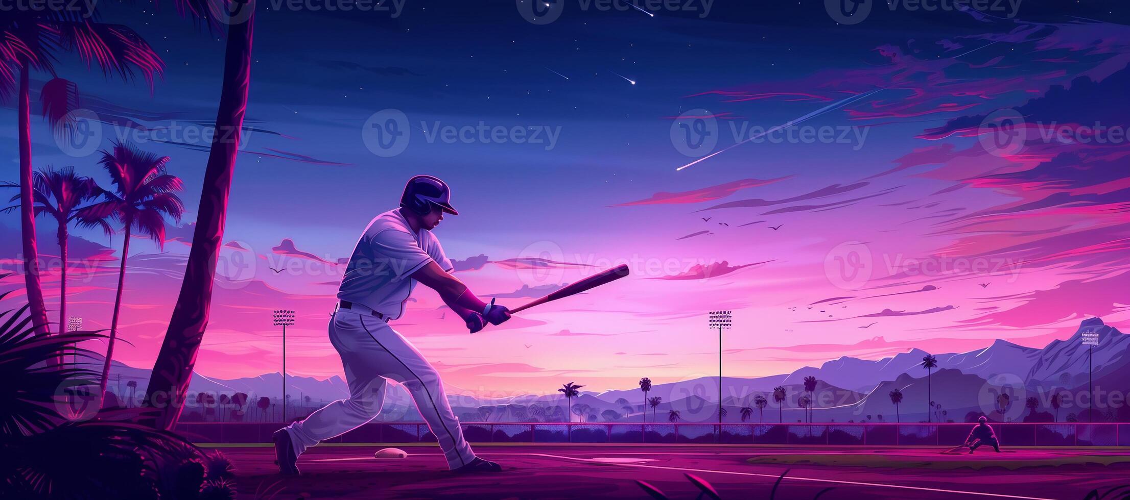 AI Generated illustration of batsman playing cricket championship sports photo