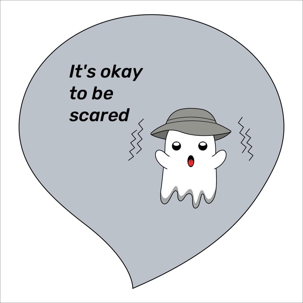 Inspirational Quote Motivational Phrase It's okay to be scared vector