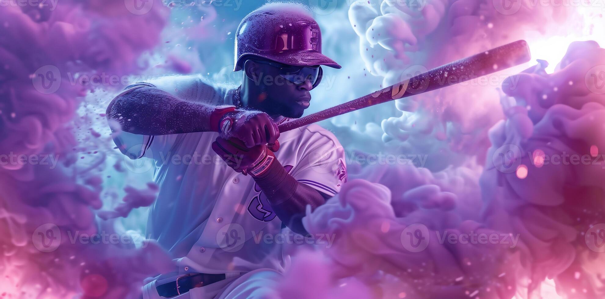 AI Generated illustration of batsman playing cricket championship sports photo