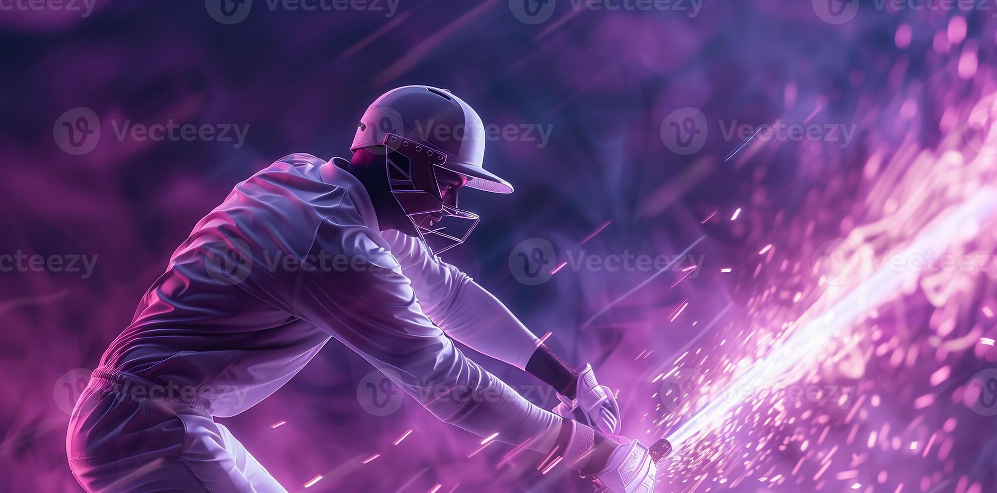 AI Generated illustration of batsman playing cricket championship sports photo
