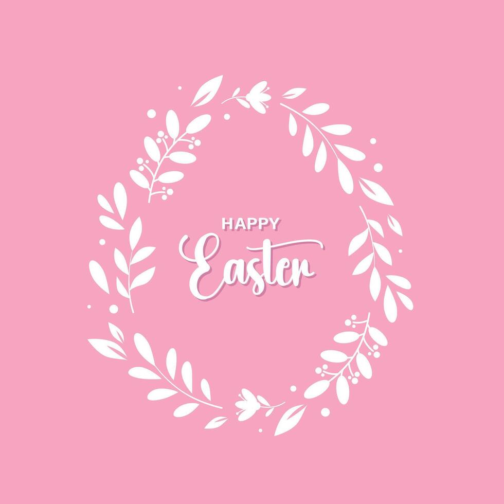 Happy Easter banner, poster, greeting card on a pink background vector