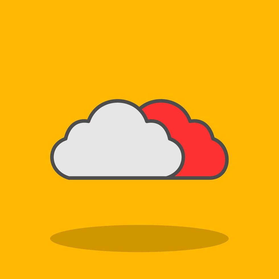 Cloud Filled Shadow Icon vector