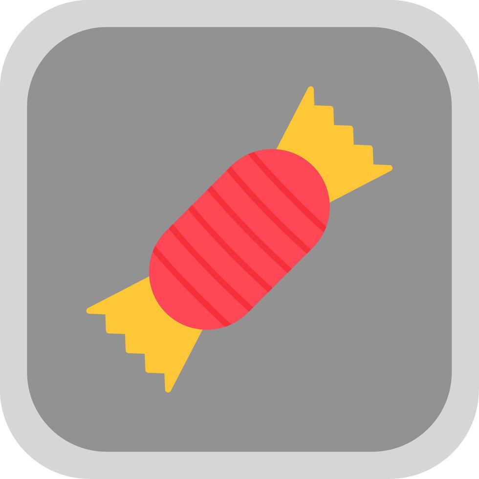 Toffee Flat Round Corner Icon vector