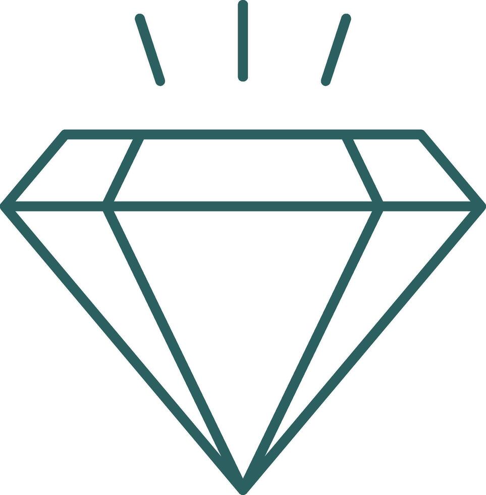 Diamond Line Gradient Round Corner Icon vector