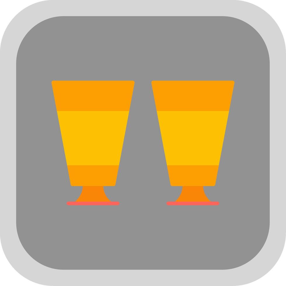 Goblet Flat Round Corner Icon vector
