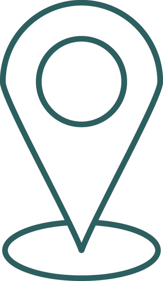 Starred Location Line Gradient Round Corner Icon vector