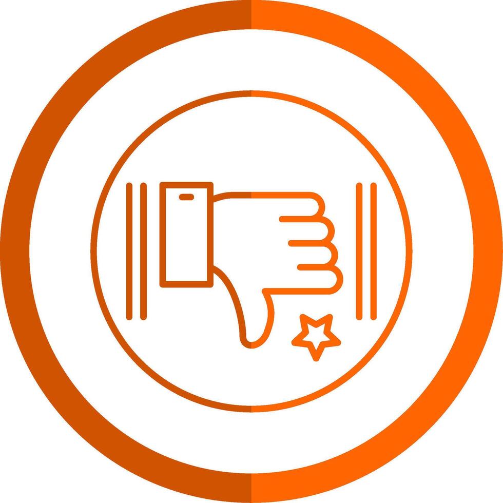 Dislike Line Orange Circle Icon vector