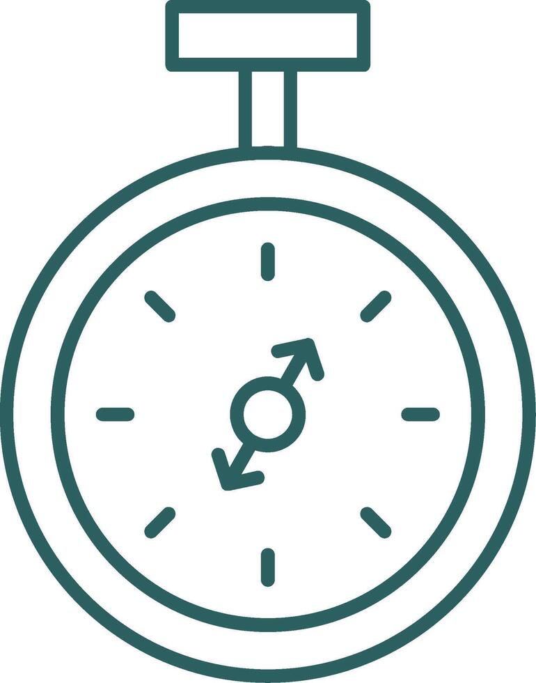 Pocket Watch Line Gradient Round Corner Icon vector