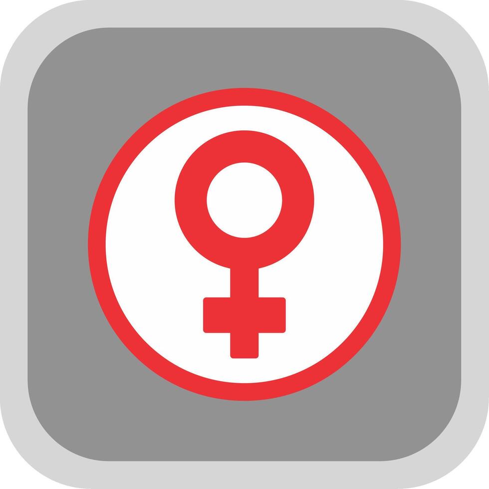 Female symbol Flat Round Corner Icon vector