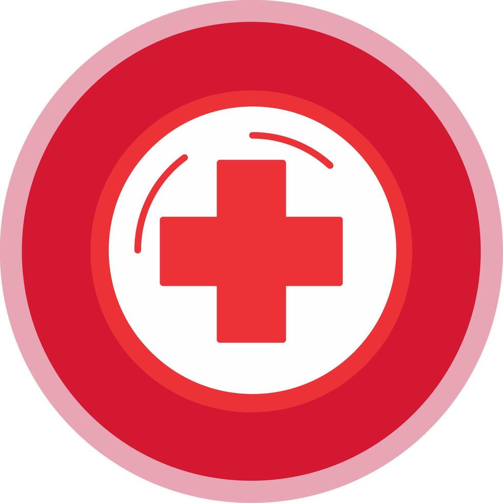 Hospital Sign Flat Multi Circle Icon vector