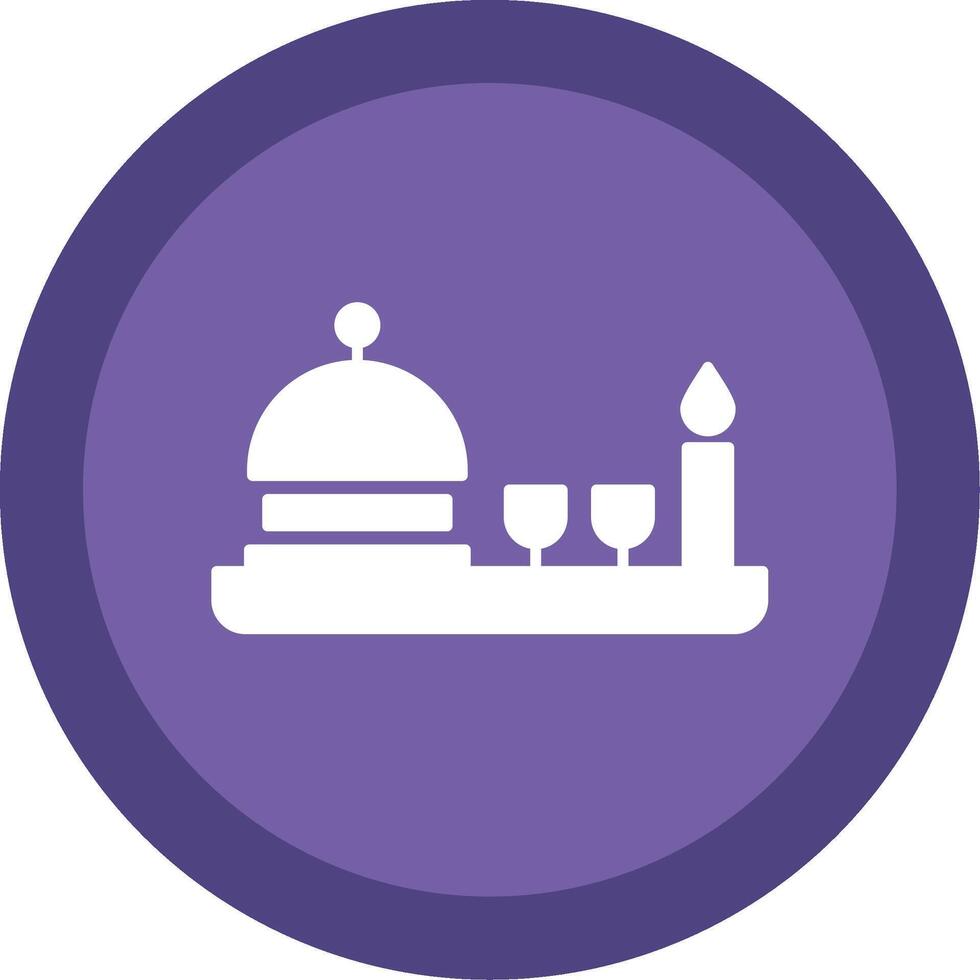 Dinner Glyph Multi Circle Icon vector