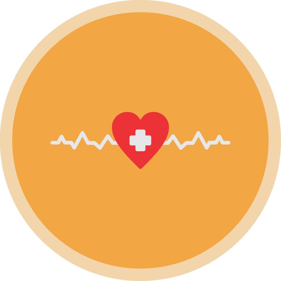 Heartbeat Flat Multi Circle Icon vector