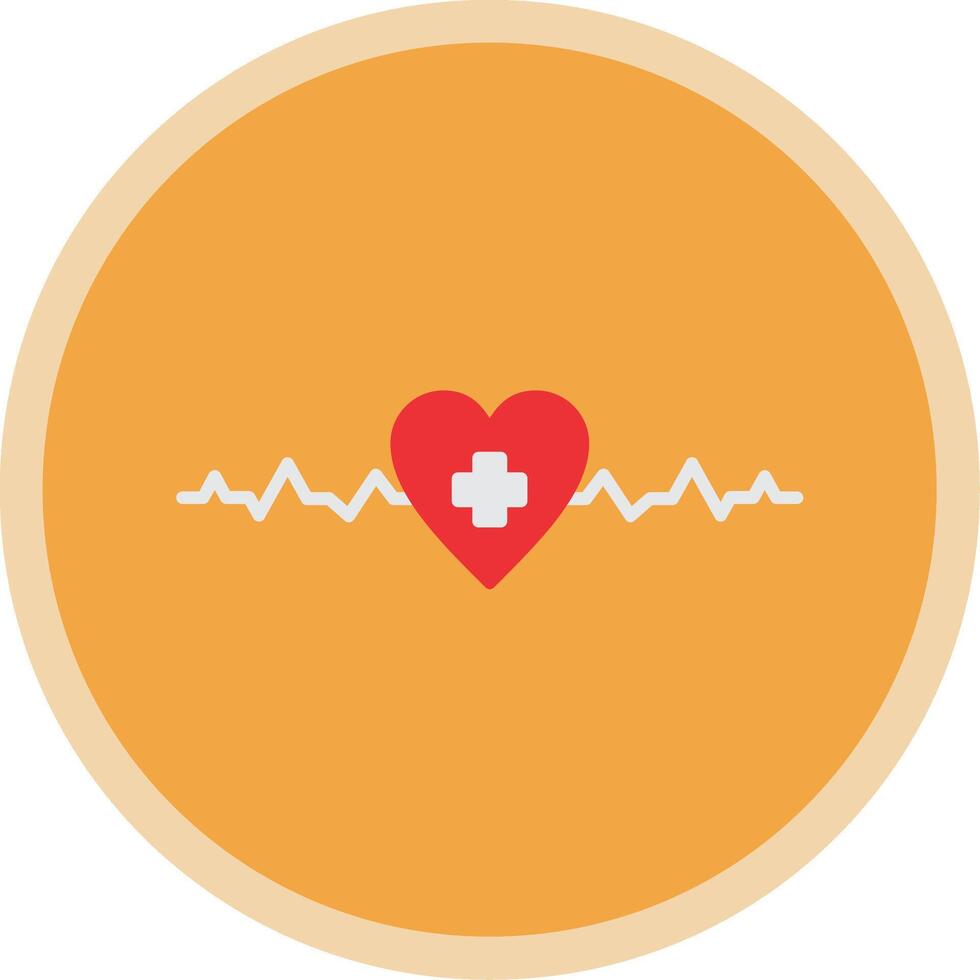 Heartbeat Flat Multi Circle Icon vector