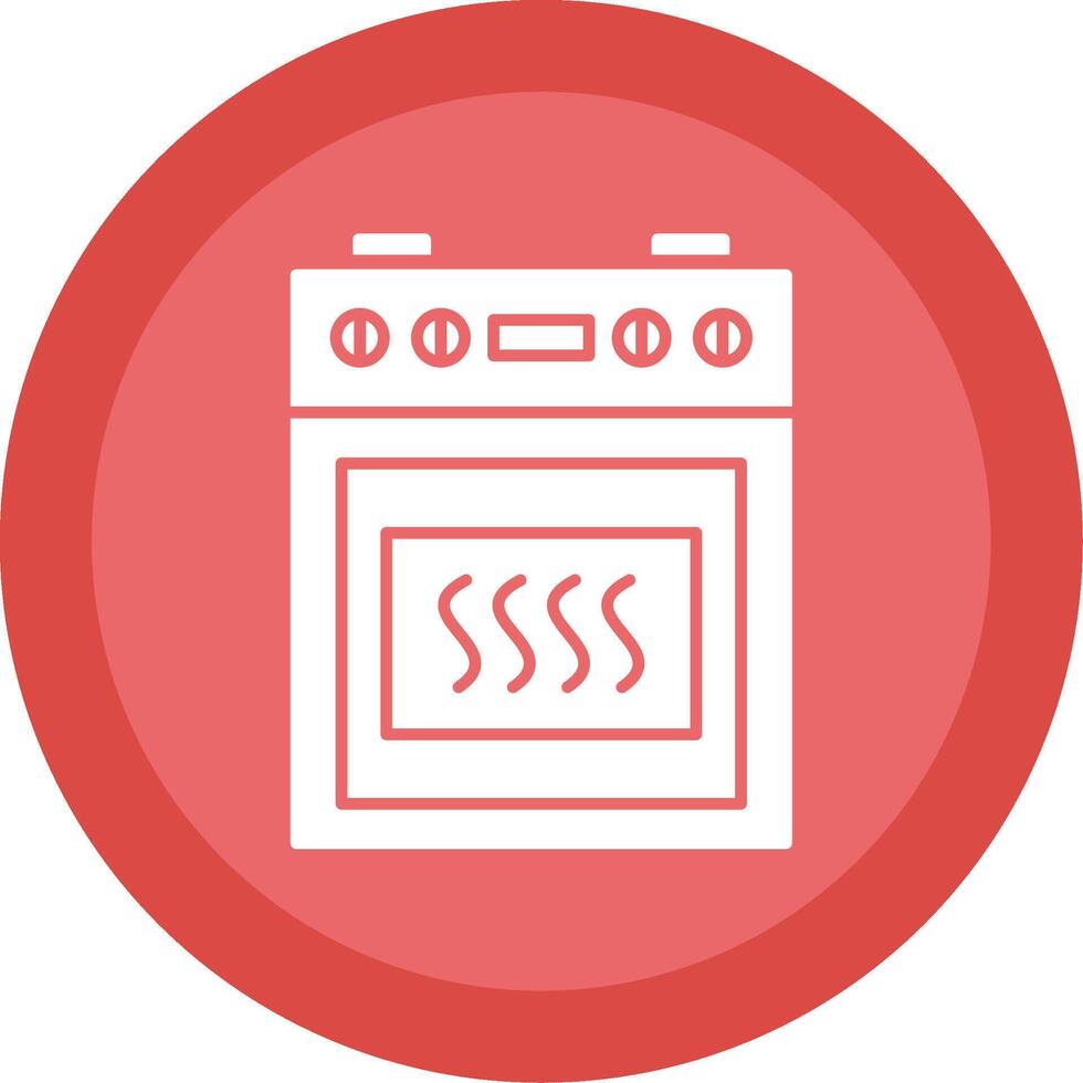 Cooking Stove Glyph Multi Circle Icon vector