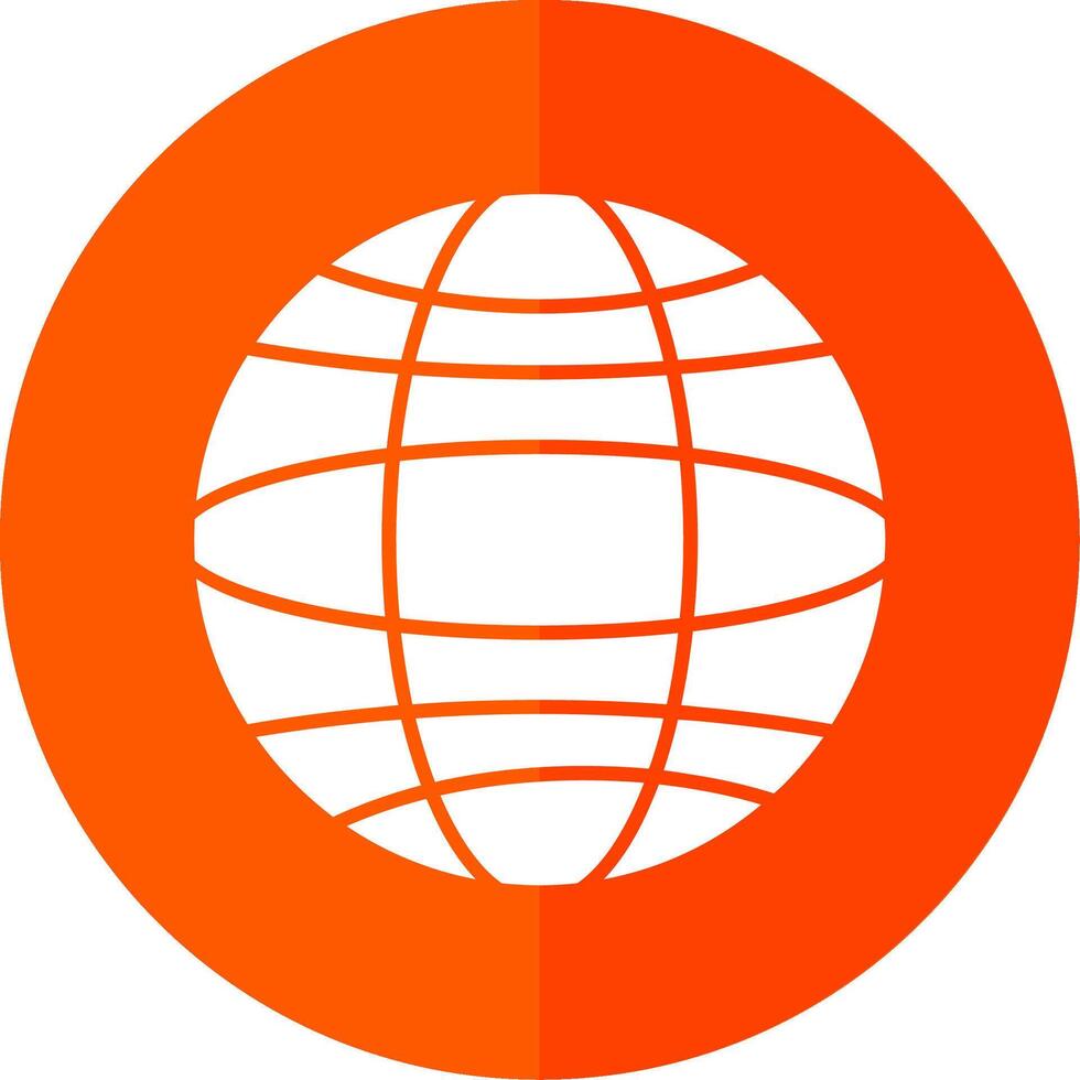 Globe Glyph Red Circle Icon vector