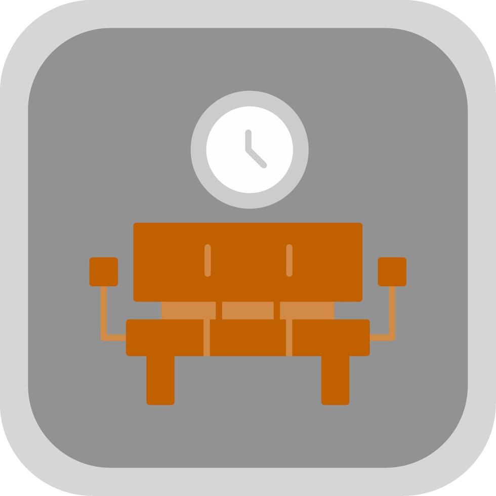 Waiting Room Flat Round Corner Icon vector