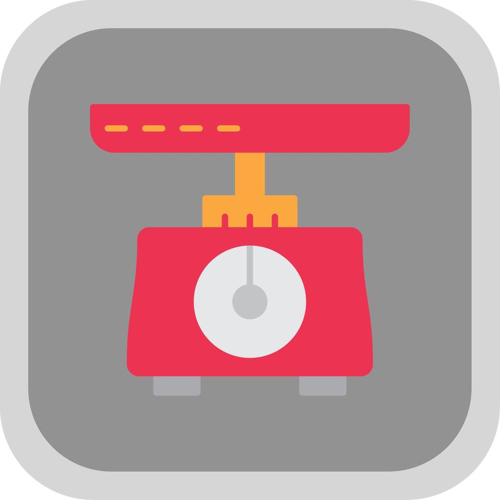 Weighing Scale Flat Round Corner Icon vector