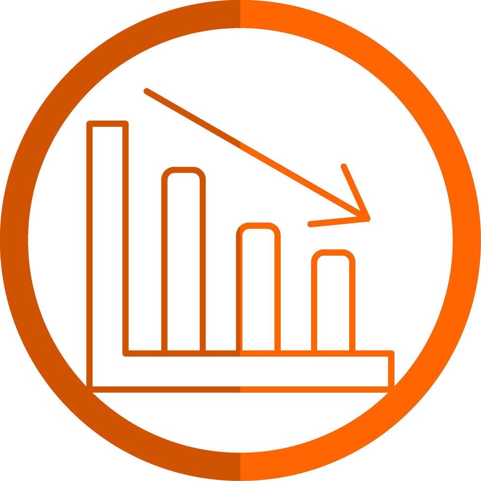 Line chart Line Orange Circle Icon vector