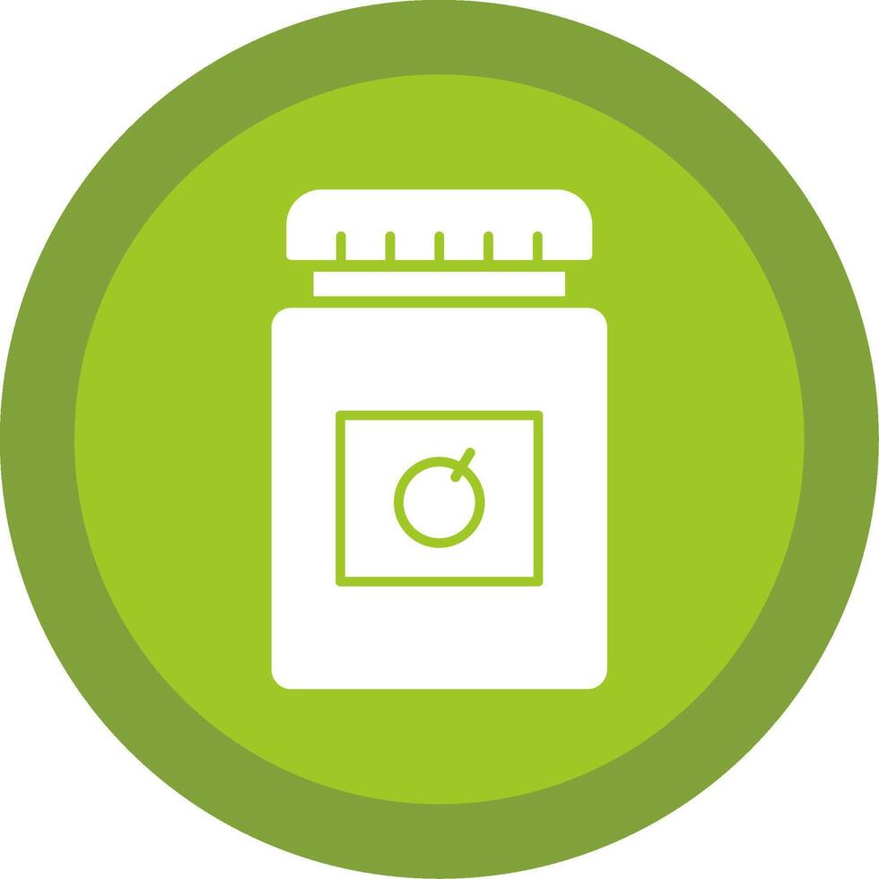 Jam Jar Glyph Multi Circle Icon vector