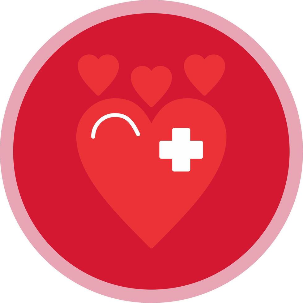 Heart Flat Multi Circle Icon vector