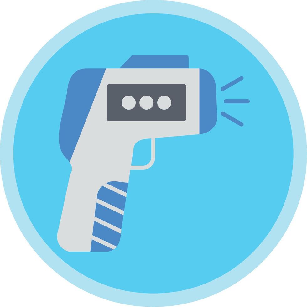 Thermometer Gun Flat Multi Circle Icon vector