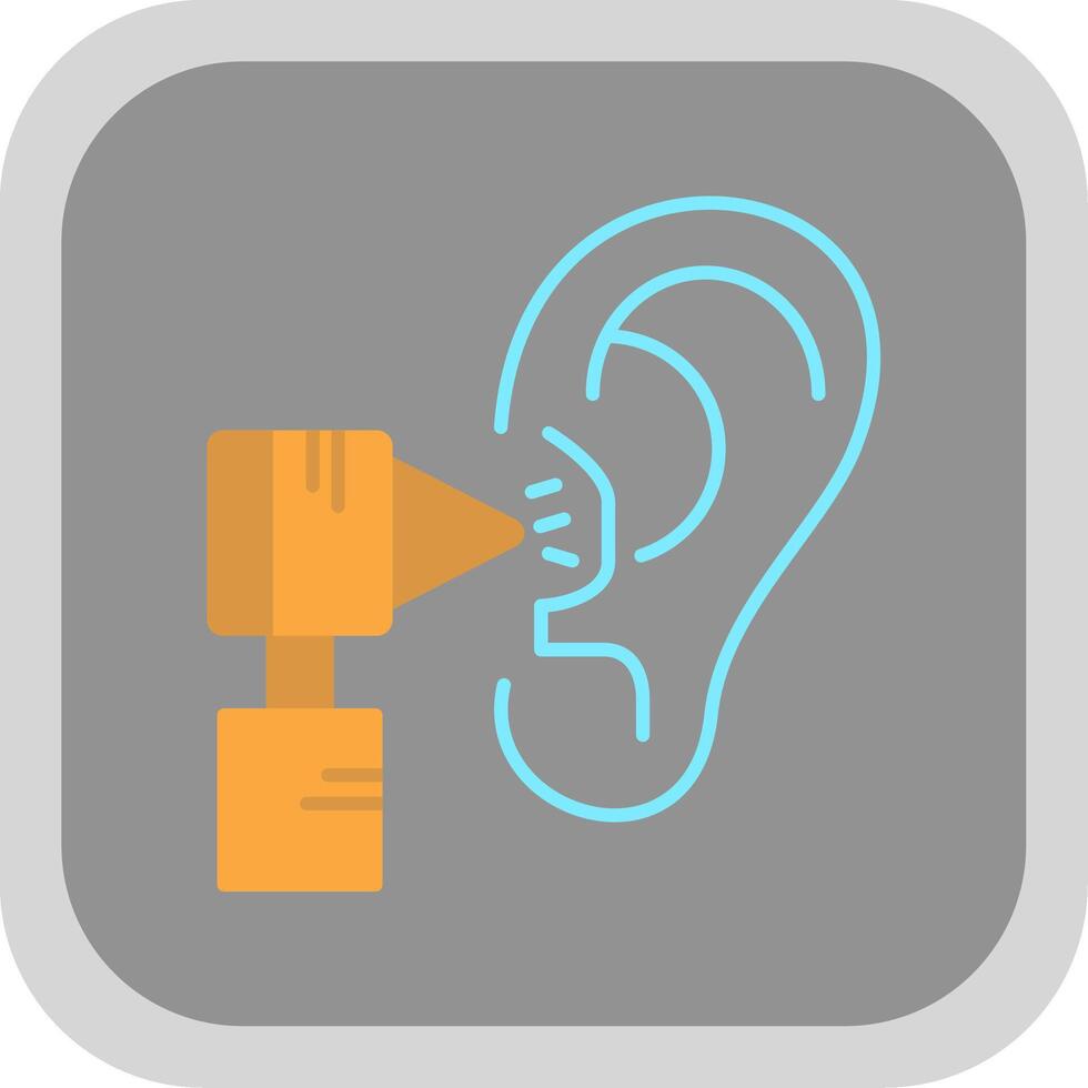 Otology Flat Round Corner Icon vector