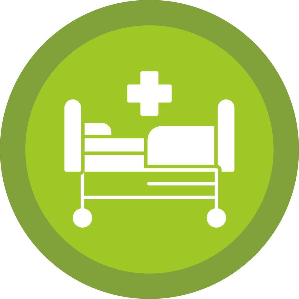 Hospital bed Glyph Multi Circle Icon vector