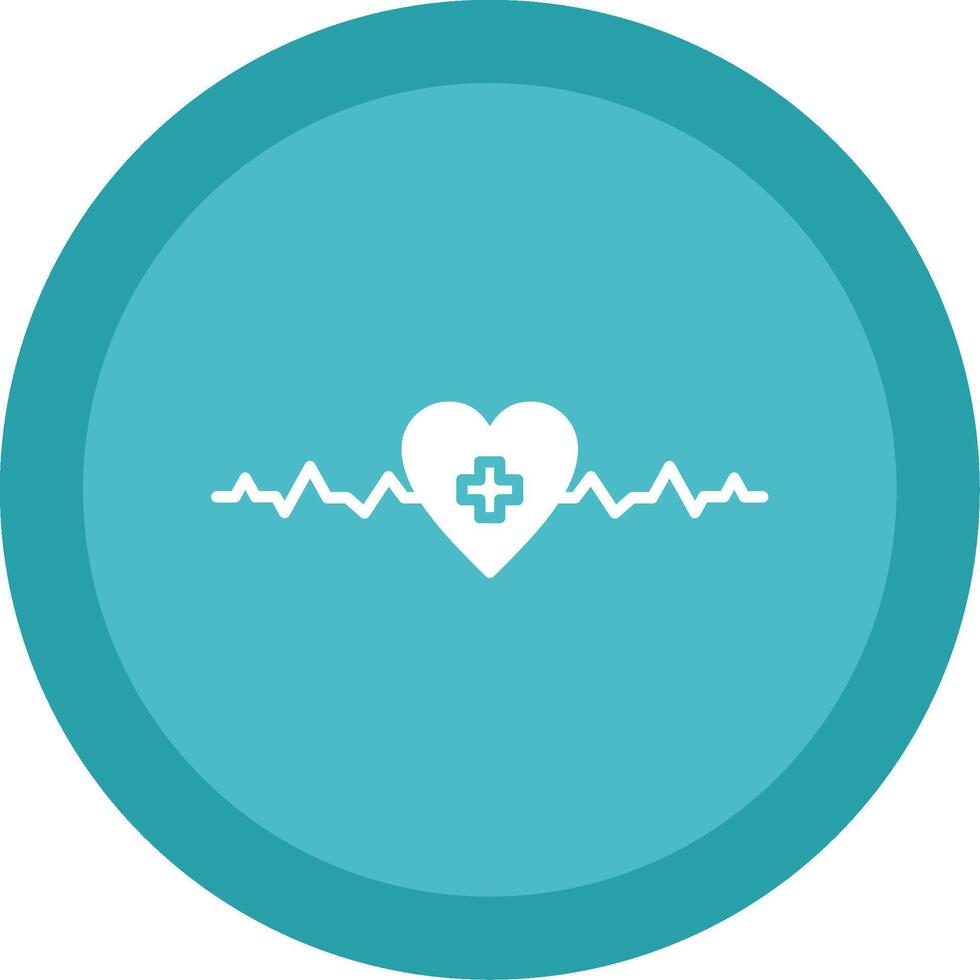 Heartbeat Glyph Multi Circle Icon vector