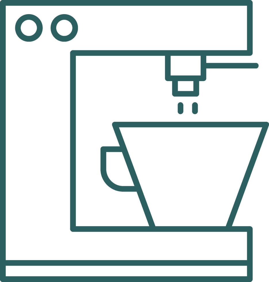 Coffee Machine Line Gradient Round Corner Icon vector