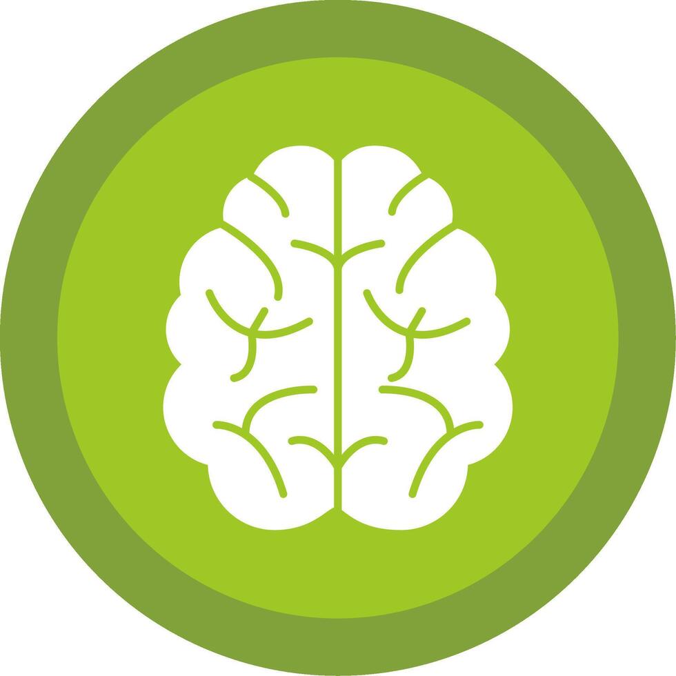 Brain Glyph Multi Circle Icon vector